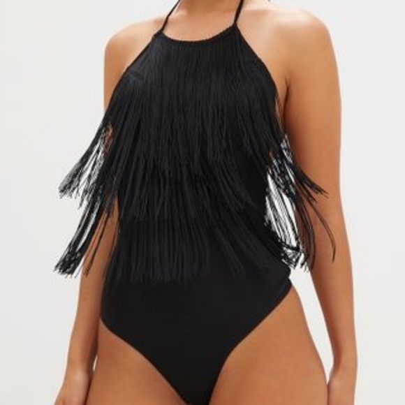 pretty little thing fringe playsuit